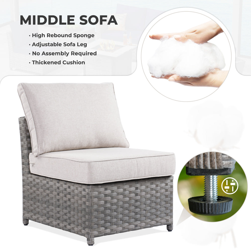 OVIOS Patio Furniture Set New Rimaru 7-Piece Set include 30'' Square Fire Pit Table Partially Assembled