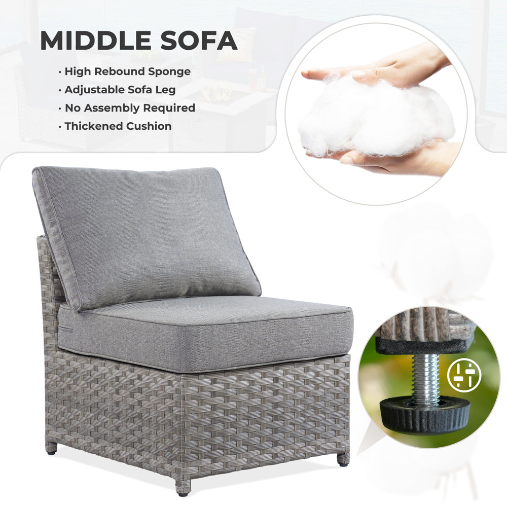 OVIOS Patio Furniture Set New Rimaru 7-Piece Set include 30'' Square Fire Pit Table Partially Assembled