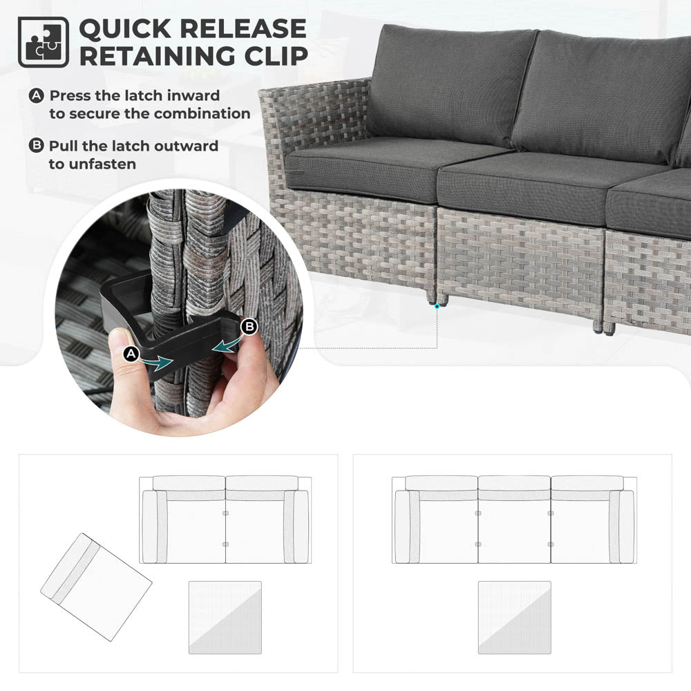 OVIOS New Rimaru Series Patio Furniture Set 9-Piece include Swivel Chairs Set Partially Assembled