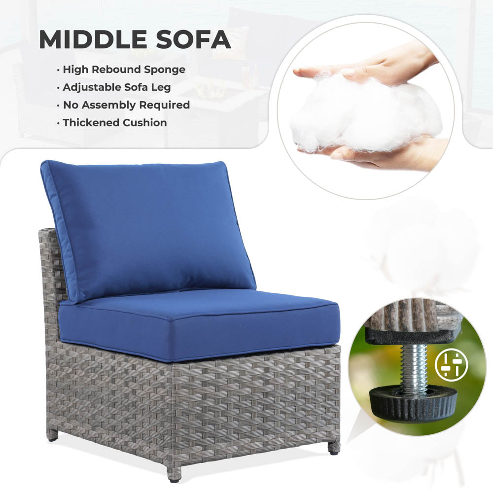 OVIOS New Rimaru Series Patio Furniture Set 9-Piece include Swivel Chairs Set Partially Assembled