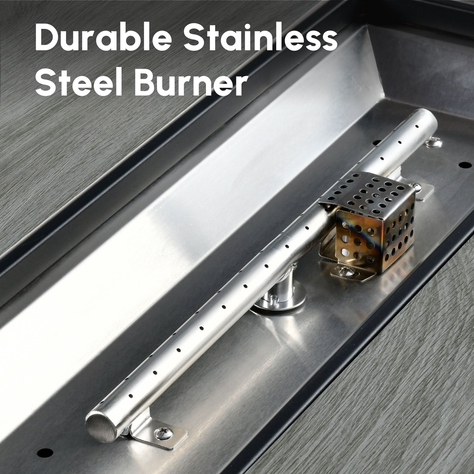 General | Durable stainless steel burner for 42'' Ovios propane fire pit table