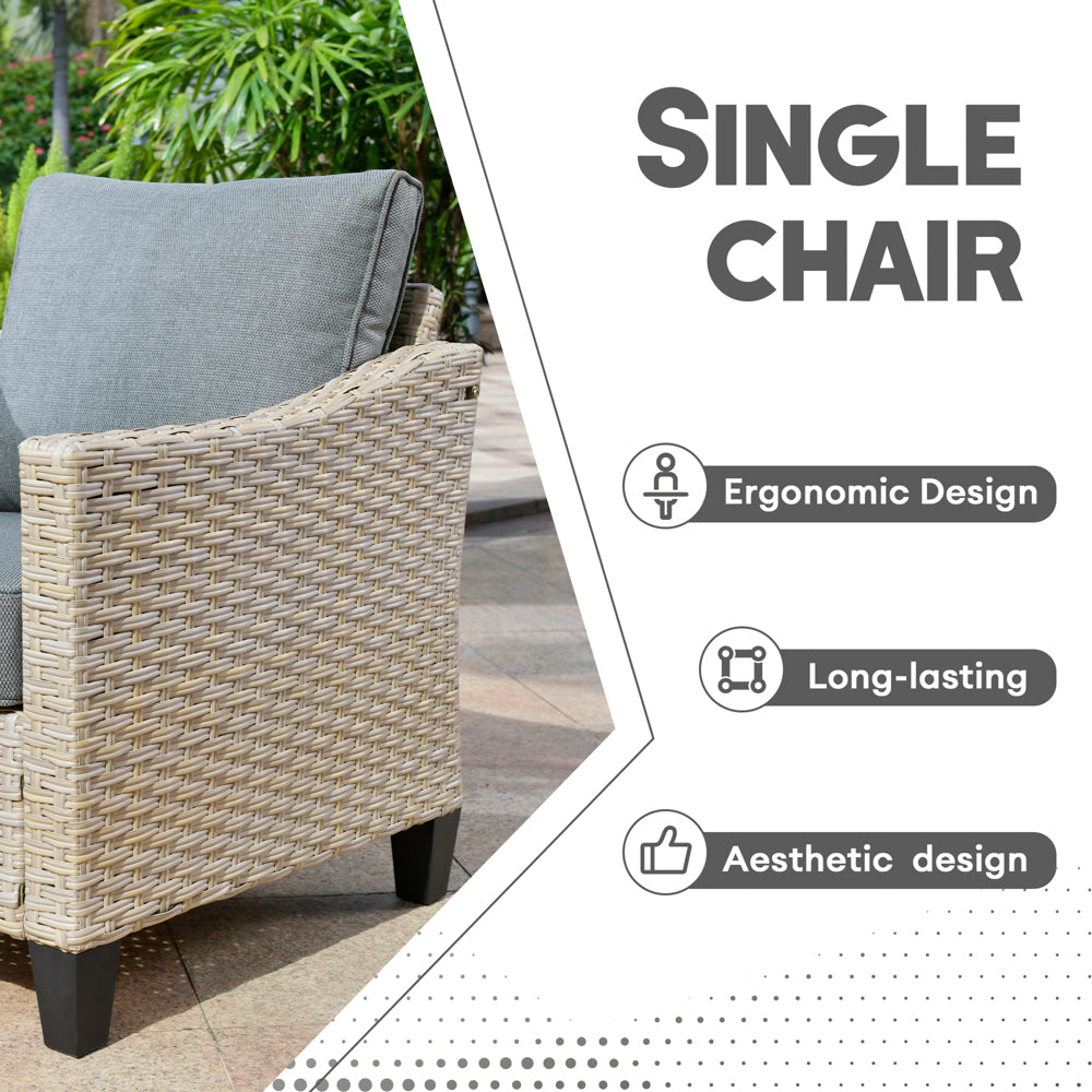Ovios Athena Series Outdoor Patio Furniture Set with 30'' Fire Pit Table 5-Piece