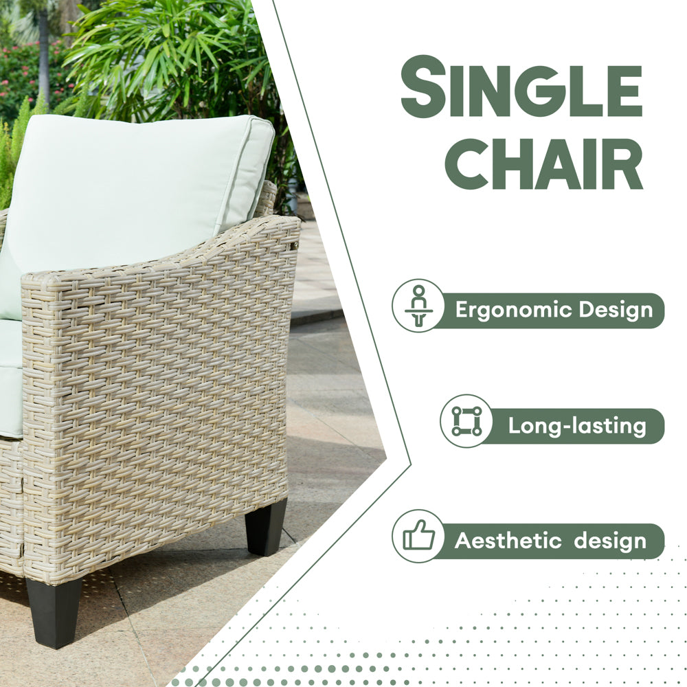 Ovios Athena Series Outdoor Patio Furniture Set with 30'' Fire Pit Table 5-Piece