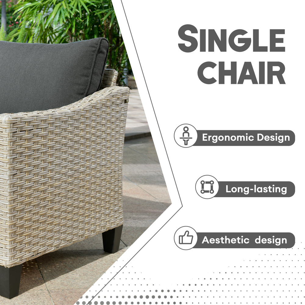 Ovios Athena Series Outdoor Patio Furniture Set with 30'' Fire Pit Table 5-Piece
