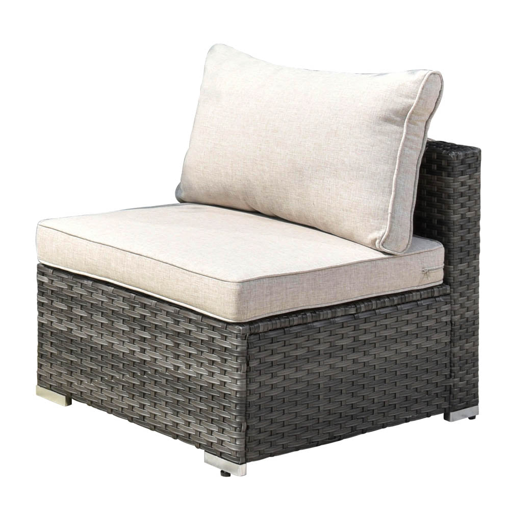 OVIOS Patio Furniture Set 8-Piece with All Weather Rattan Wicker Sofa and 42.12'' Fire Pit