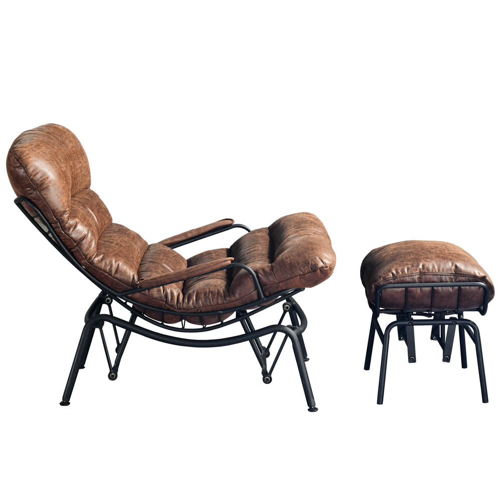 Ovios Living Room Rocking Chair with Ottoman, Suede Fabric