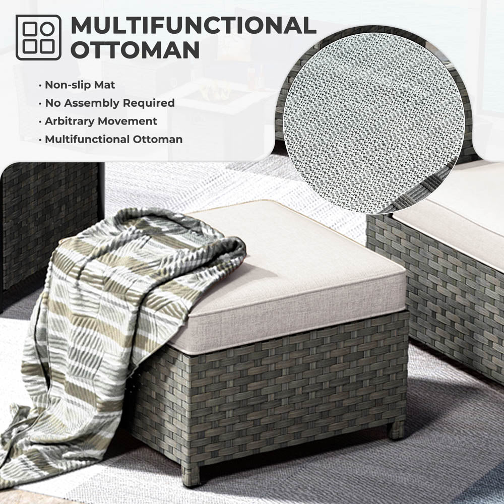 OVIOS New Rimaru Series Patio Furniture Set 9-Piece include Swivel Chairs Set Partially Assembled