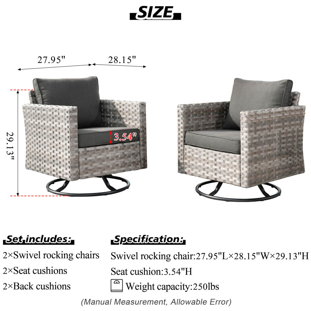 OVIOS Rocking Chair Outdoor Table and Chairs matching BBR broad handrails series