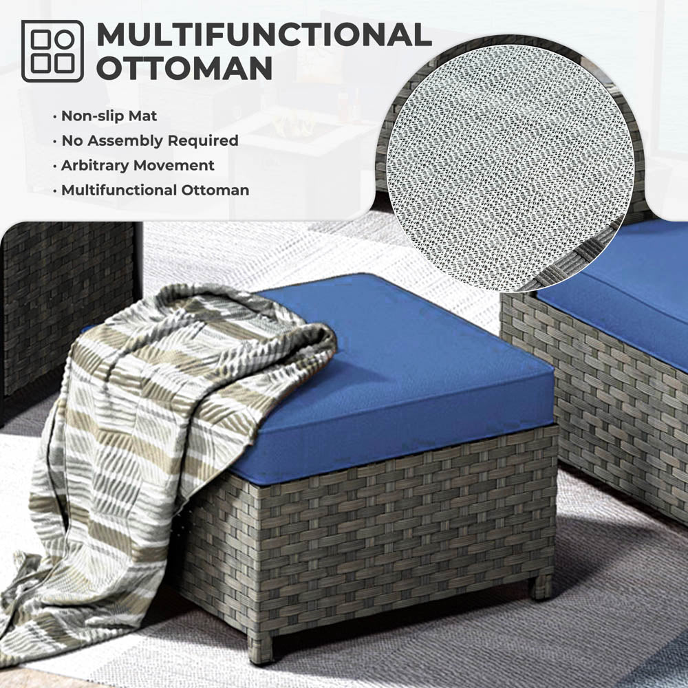 OVIOS New Rimaru Series Patio Furniture Set 9-Piece include Swivel Chairs Set Partially Assembled