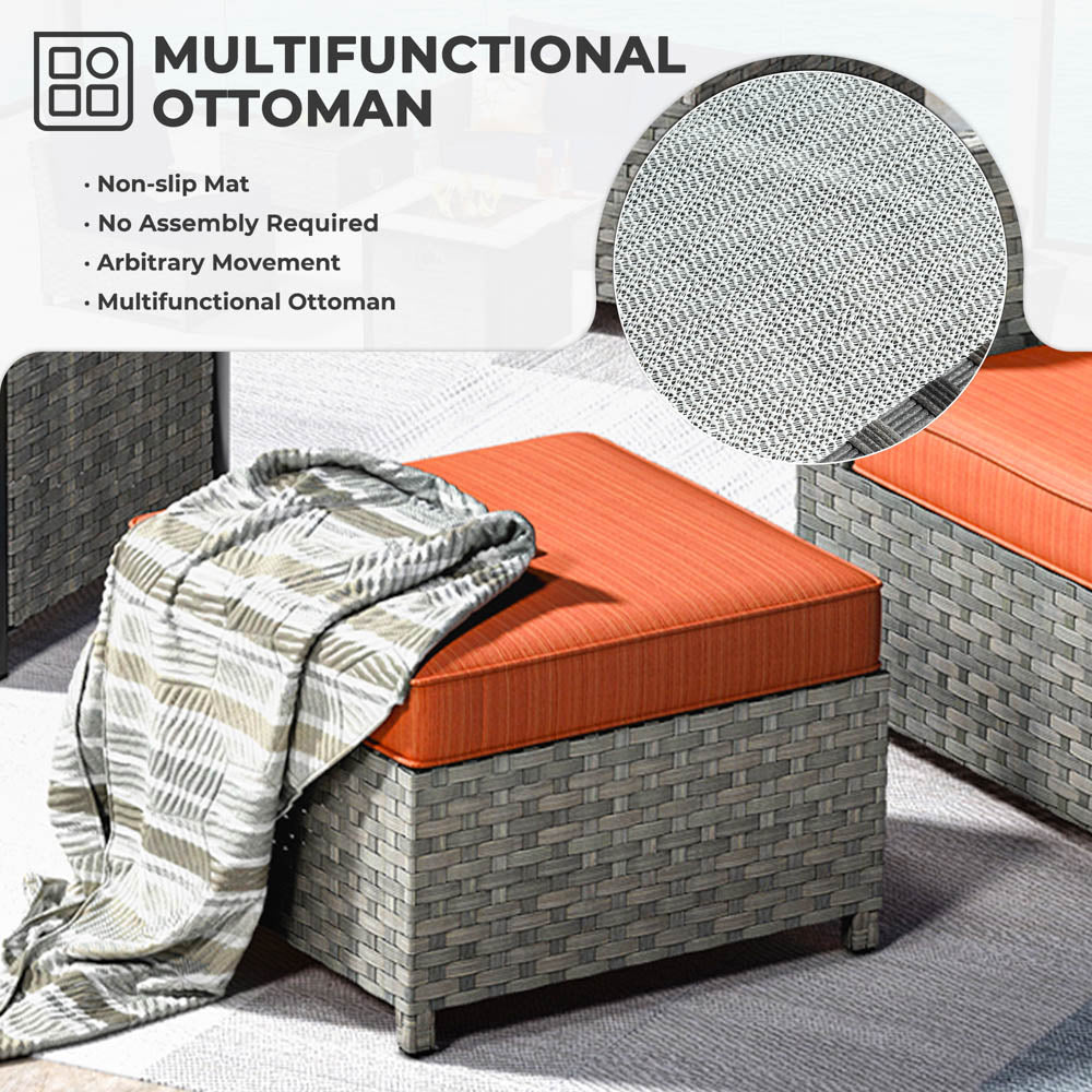 Ovios Patio Furniture Set New Rimaru 6-Piece with 2 Pillows, Fully Assembled