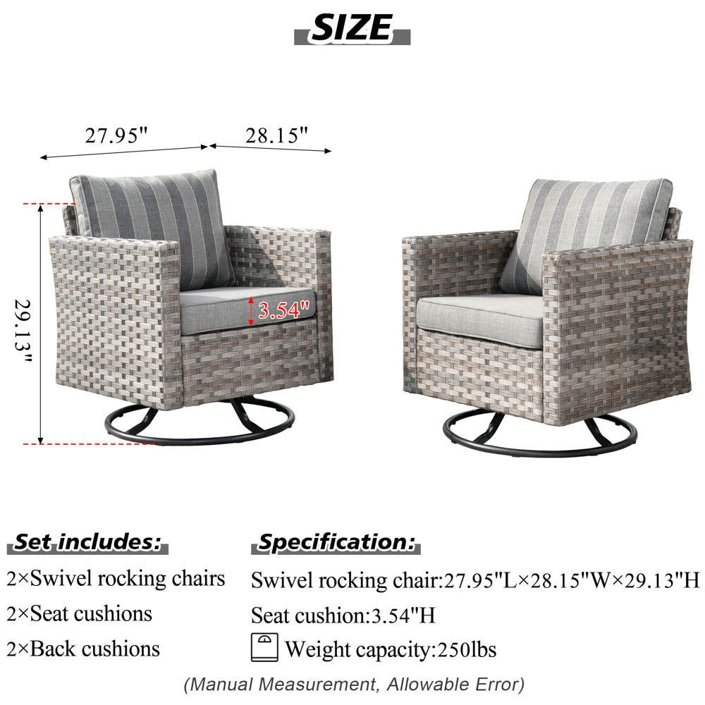 OVIOS Rocking Chair Outdoor Table and Chairs matching BBR broad handrails series