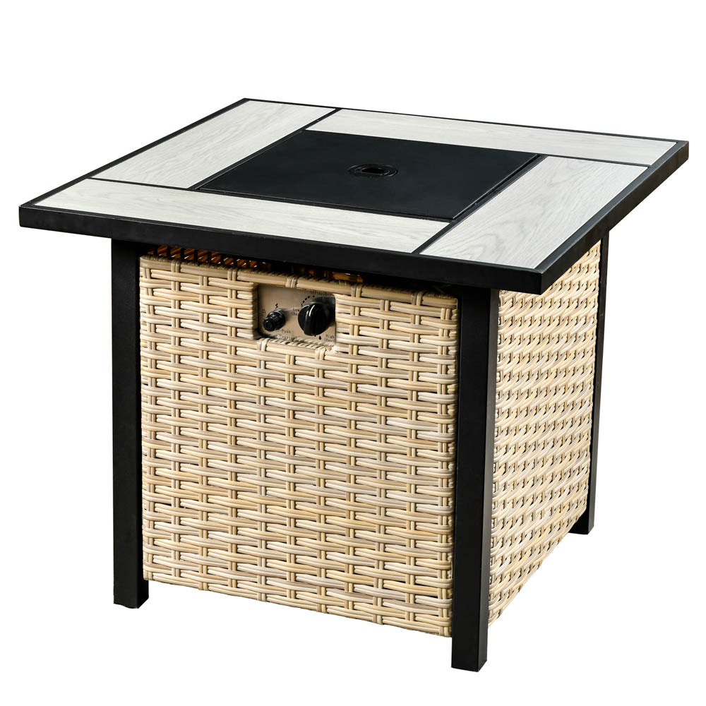 Ovios Patio Propane Outdoor 30'' Fire Pit Table with Lid for Pet Sofa Series