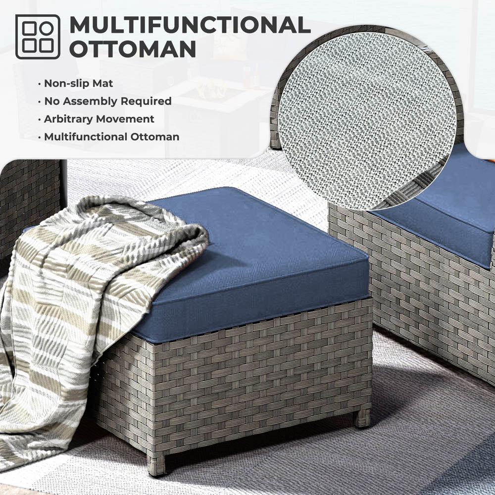 Ovios Patio Furniture Set New Rimaru 6-Piece with 2 Pillows, Fully Assembled