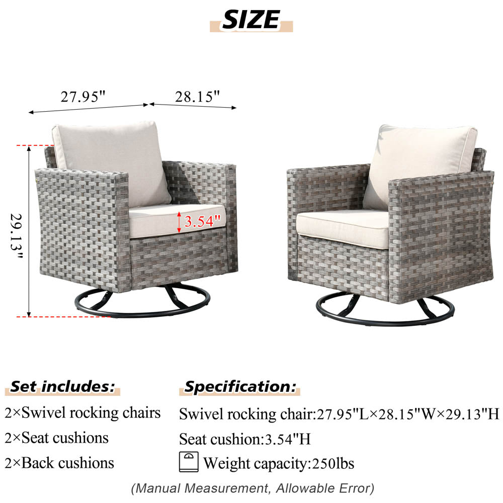OVIOS Rocking Chair Outdoor Table and Chairs matching BBR broad handrails series