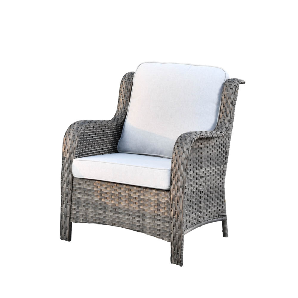 Ovios Patio Kenard 5-Piece Conversation Set with Loveseat and Tempered Glass Table