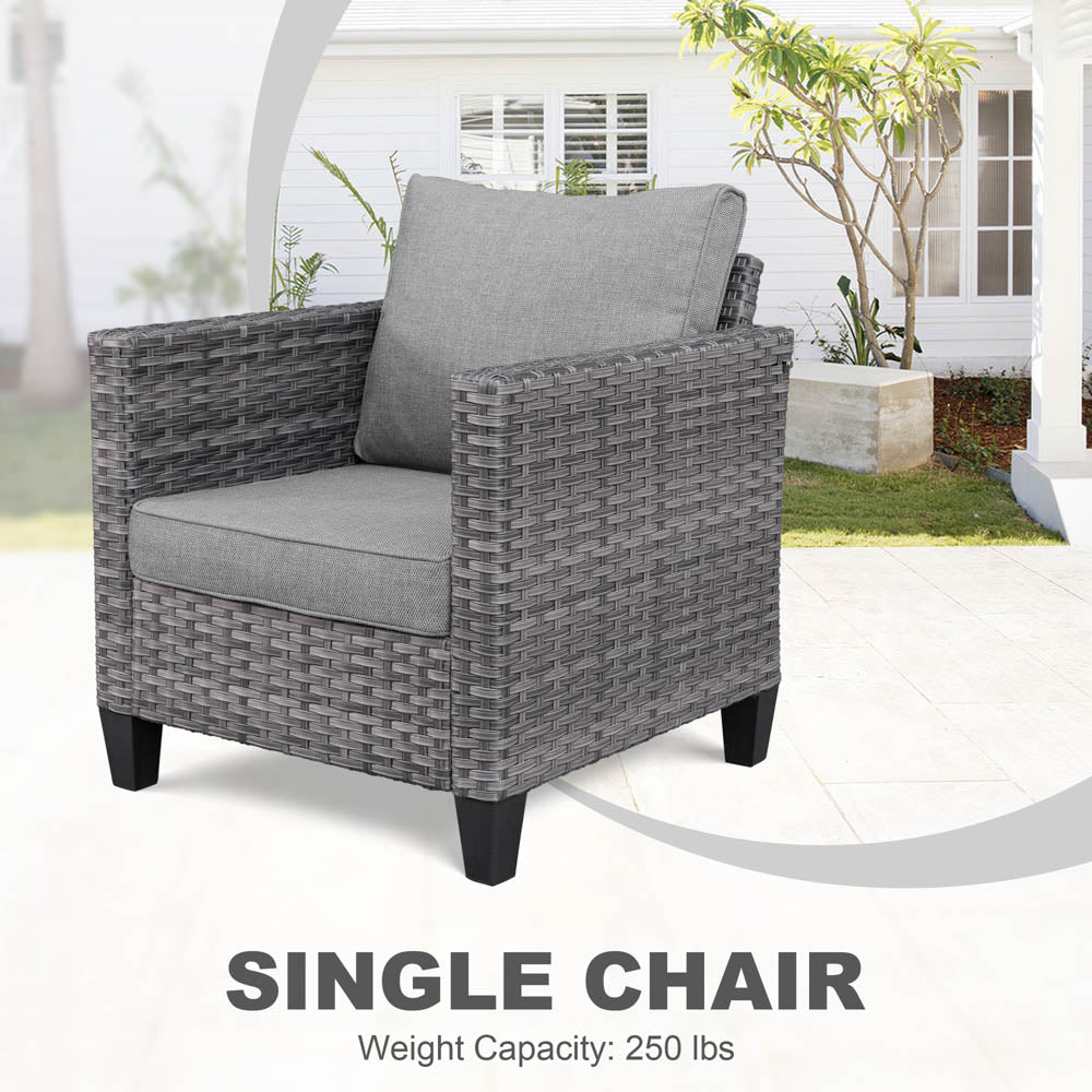 OVIOS Patio Vultros 8-Piece Set With Swivel Chair and Rectangle 42'' Propane Fire Pit Table