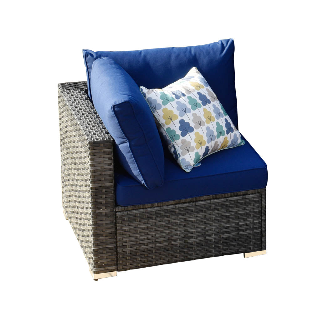 OVIOS Patio Furniture Set 8-Piece with All Weather Rattan Wicker Sofa and 42.12'' Fire Pit