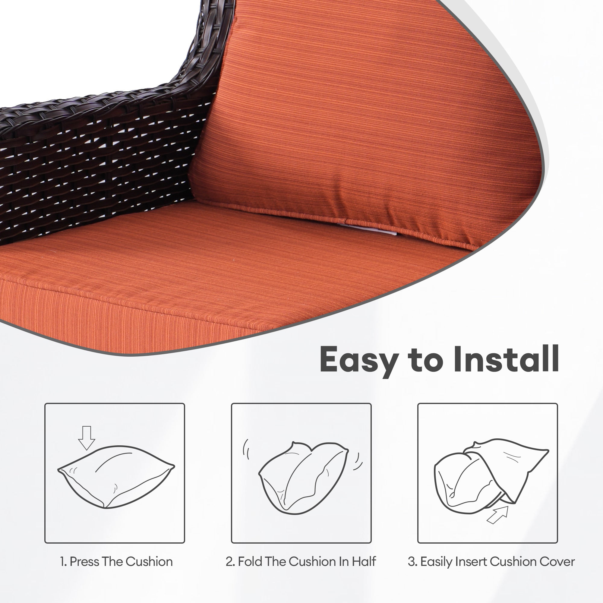 Ovios Kenard Series Replacement Seat, Back Cushion Cover(Refer to the Dimension in Description,Only cover)