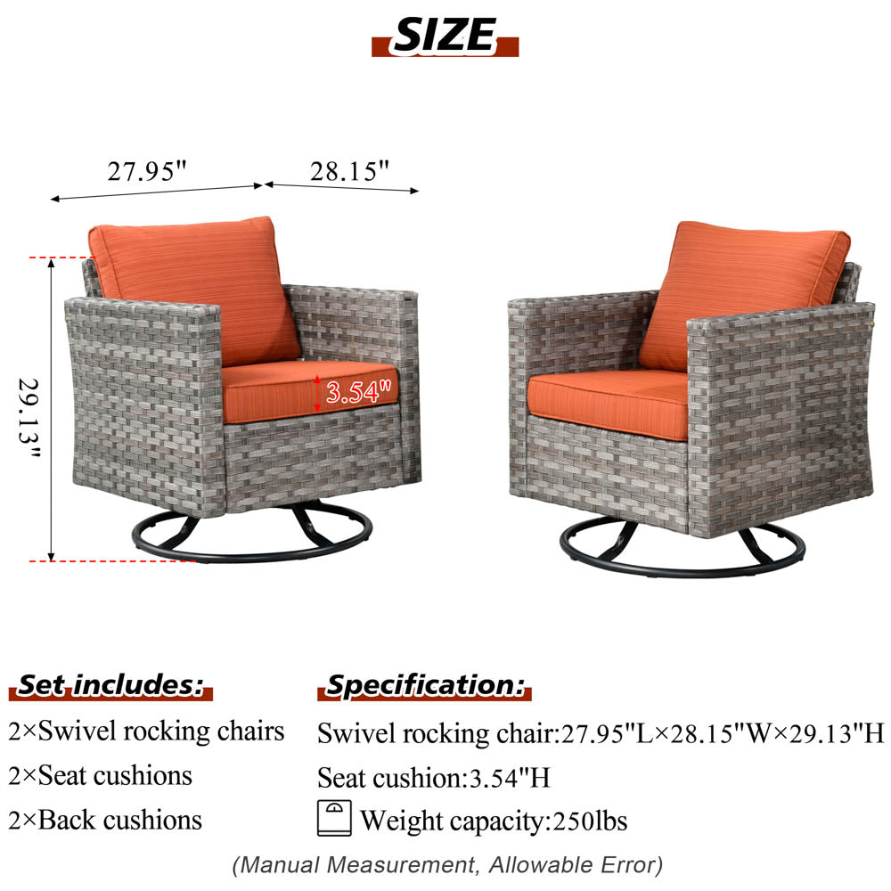 OVIOS Rocking Chair Outdoor Table and Chairs matching BBR broad handrails series