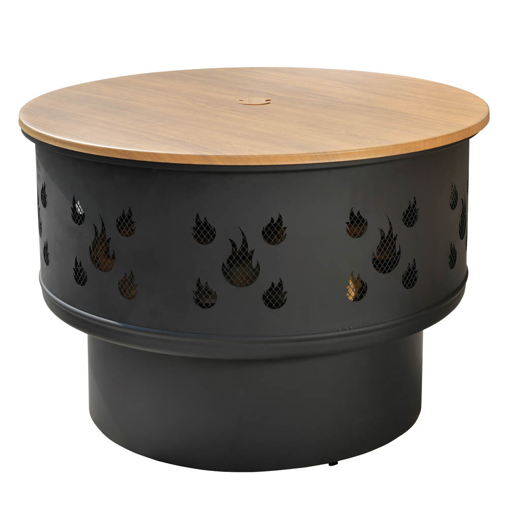 OVIOS 25.39'' Round Steel Wood Burning Fire Pit