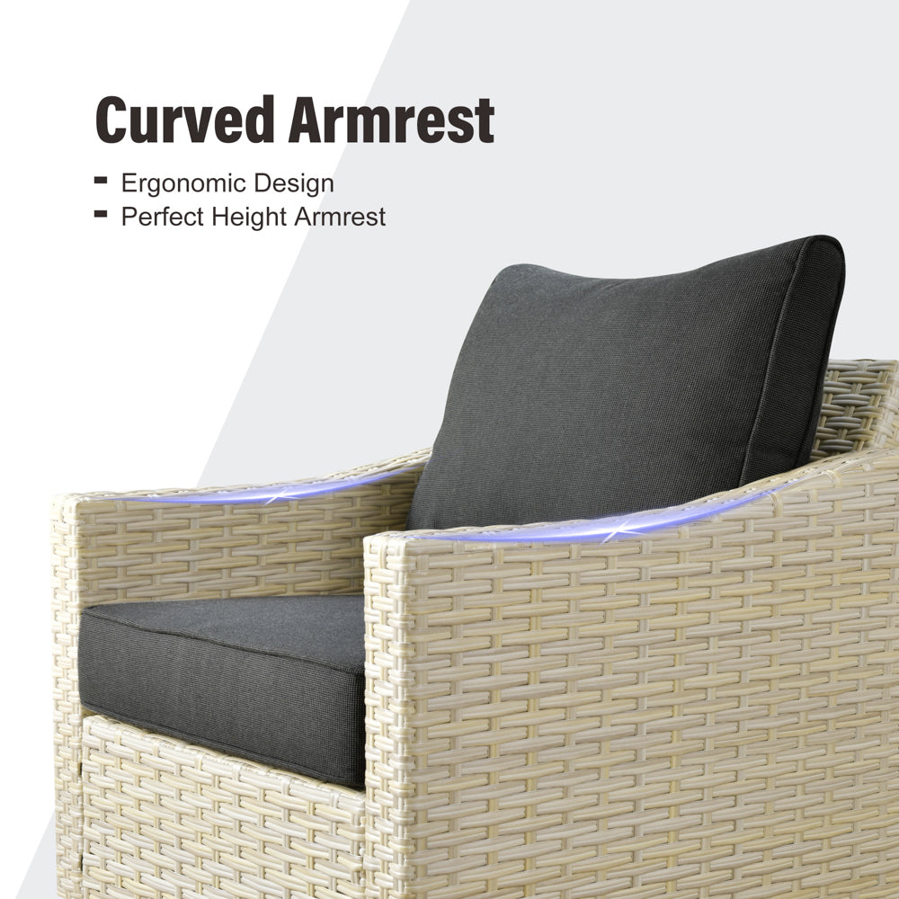 Ovios Athena Series Outdoor Patio Furniture Set 8-Piece with Cushions All Weather Wicker