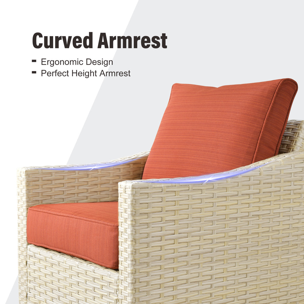 Ovios Athena Series Outdoor Patio Furniture Set 8-Piece with Cushions All Weather Wicker