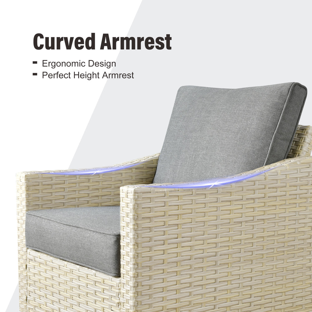 Ovios Athena Series Outdoor Patio Furniture Set 8-Piece with Cushions All Weather Wicker