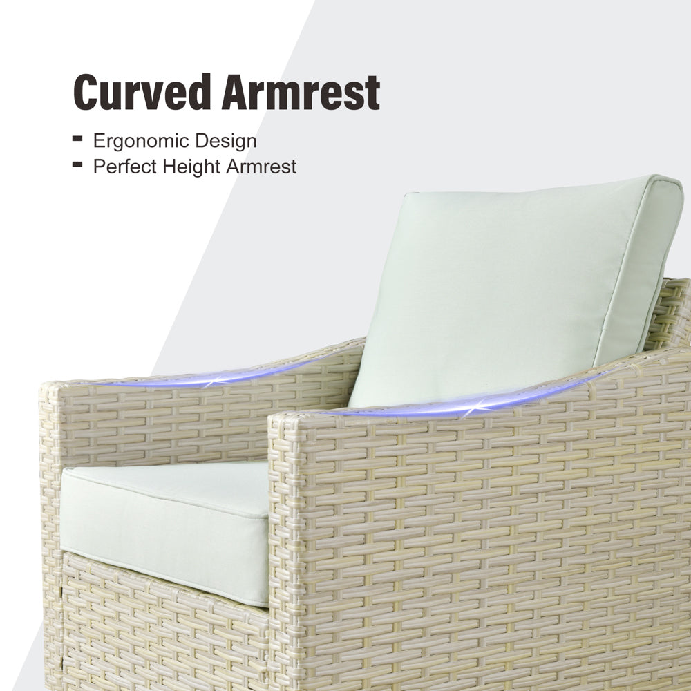 Ovios Athena Series Outdoor Patio Furniture Set 8-Piece with Cushions All Weather Wicker