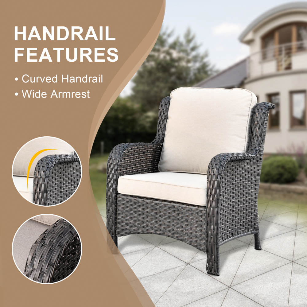 Ovios Patio Kenard 4-Piece Conversation Set with Loveseat