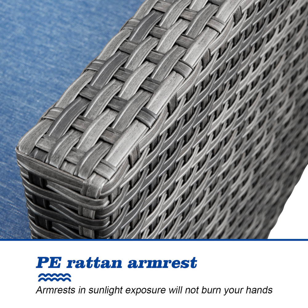 OVIOS Patio Vultros 8-Piece Set With Swivel Chair and Rectangle 42'' Propane Fire Pit Table