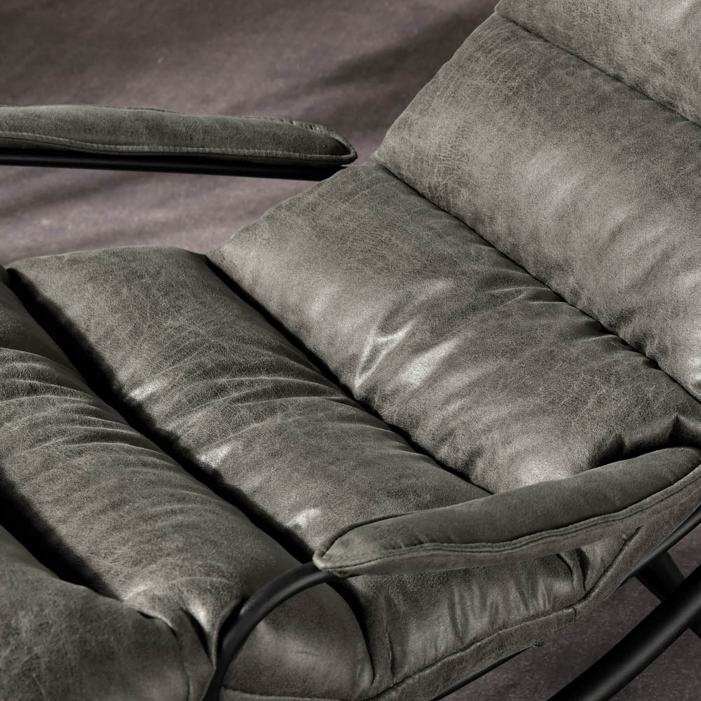 Ovios Living Room Rocking Chair with Ottoman, Suede Fabric