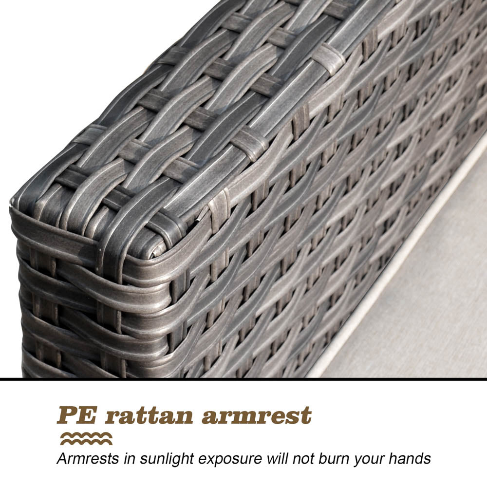 OVIOS Patio Vultros 8-Piece Set With Swivel Chair and Rectangle 42'' Propane Fire Pit Table