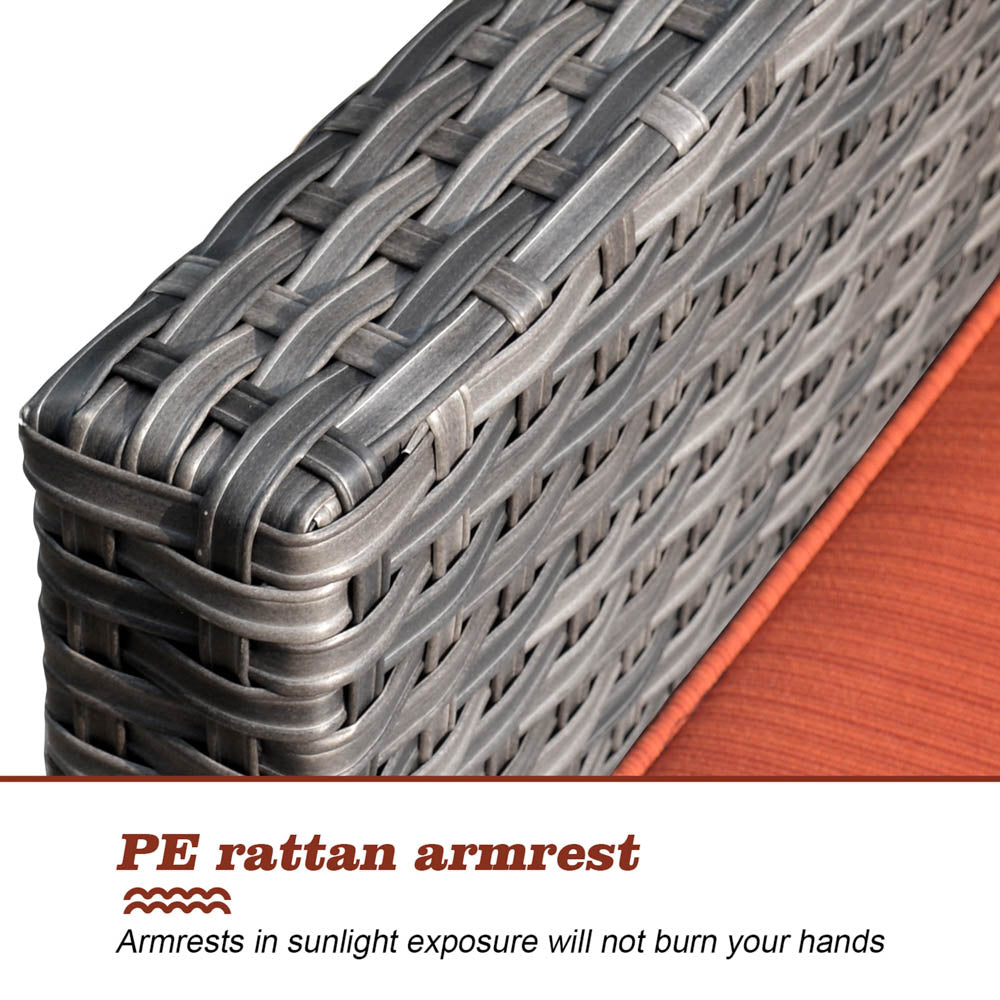 OVIOS Patio Vultros 8-Piece Set With Swivel Chair and Rectangle 42'' Propane Fire Pit Table