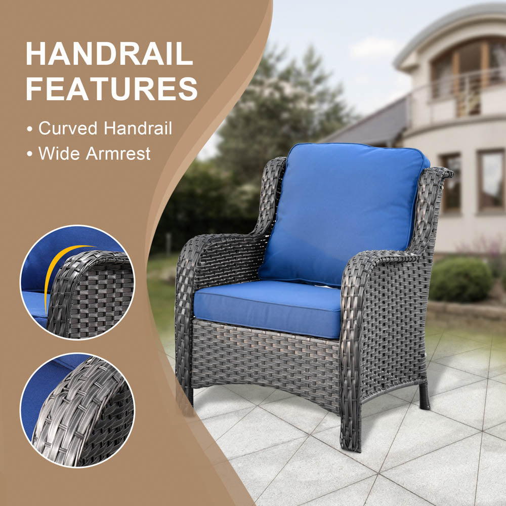 Ovios Patio Kenard 4-Piece Conversation Set with Loveseat