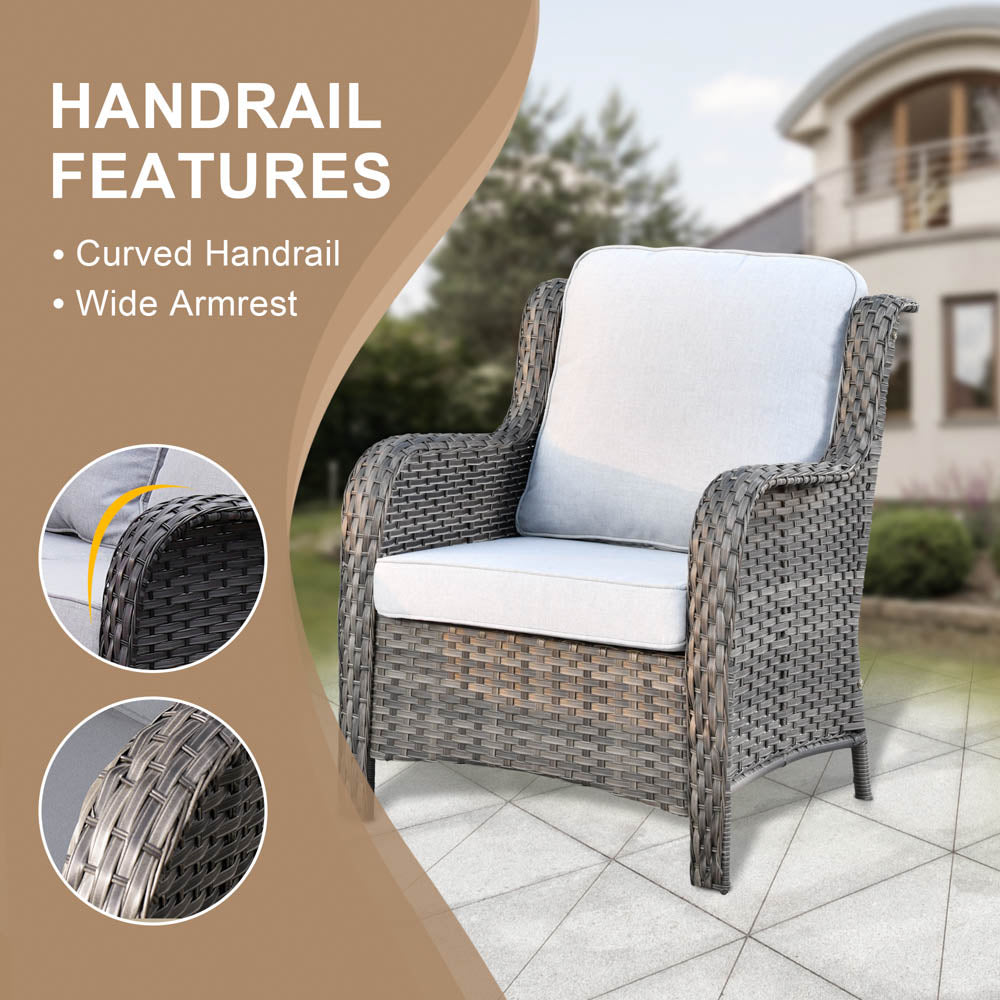 Ovios Patio Kenard 4-Piece Conversation Set with Loveseat