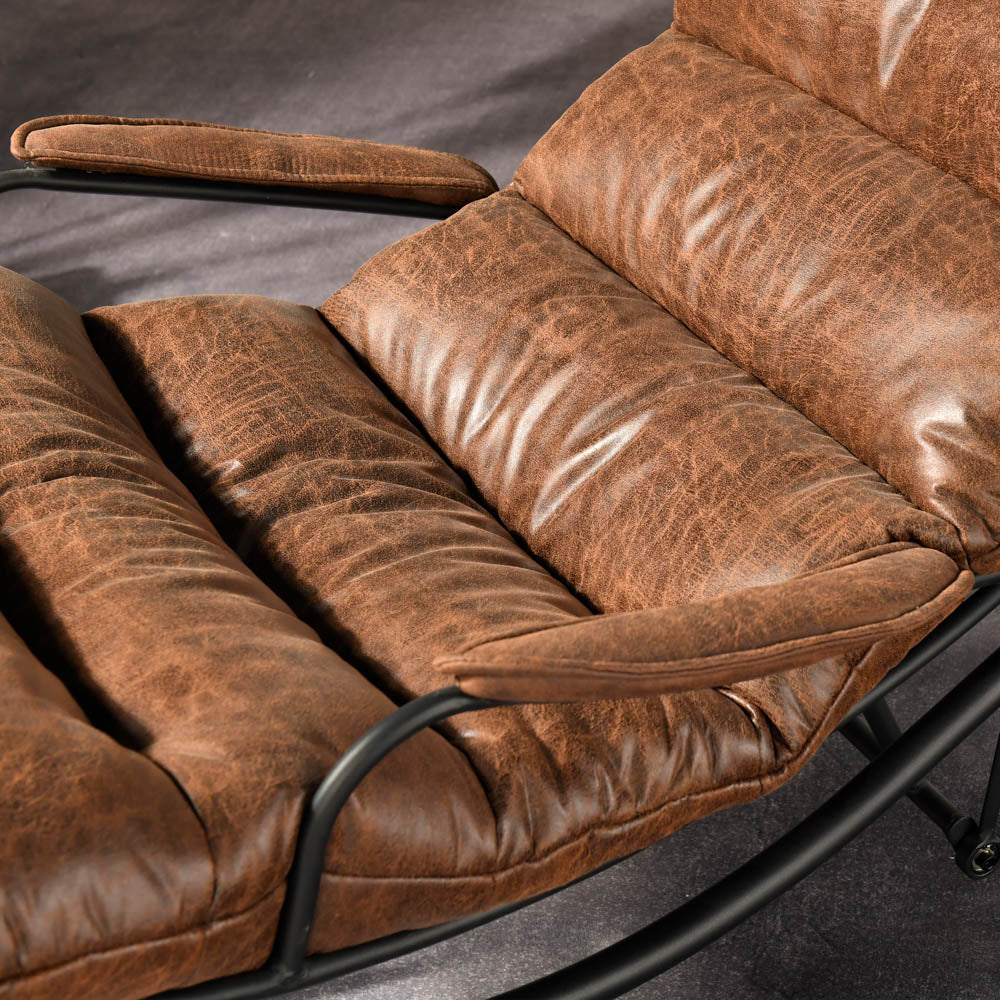 Ovios Living Room Rocking Chair with Ottoman, Suede Fabric