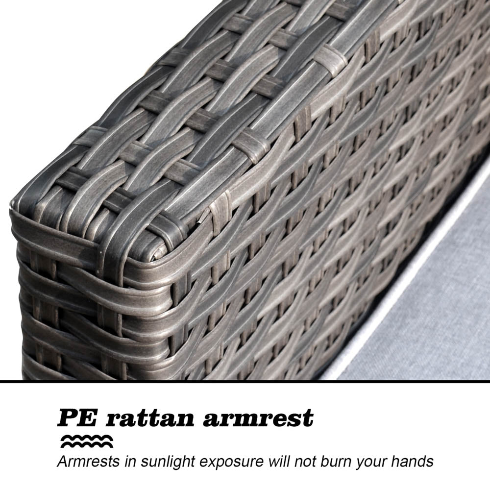 OVIOS Patio Vultros 8-Piece Set With Swivel Chair and Rectangle 42'' Propane Fire Pit Table