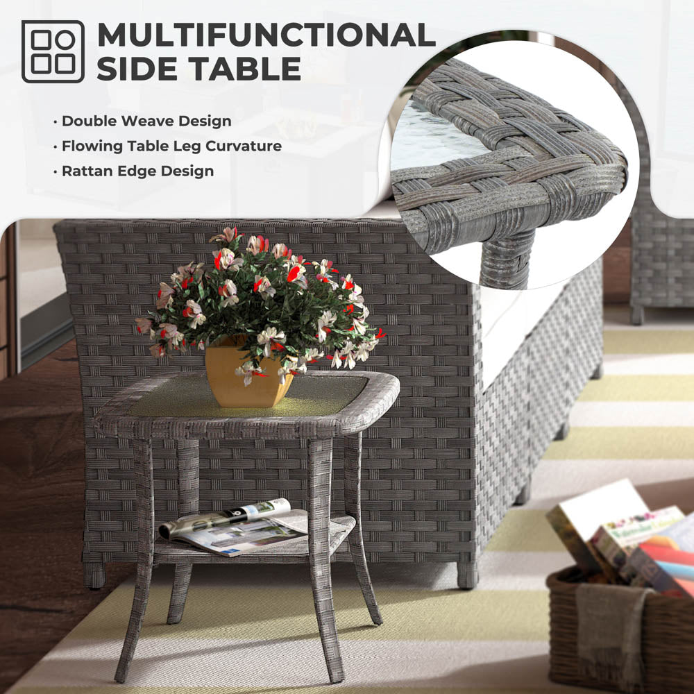 OVIOS New Rimaru Series Patio Furniture Set 9-Piece include Swivel Chairs Set Partially Assembled