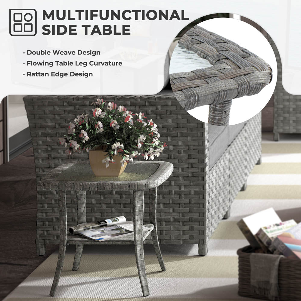 OVIOS New Rimaru Series Patio Furniture Set 9-Piece include Swivel Chairs Set Partially Assembled