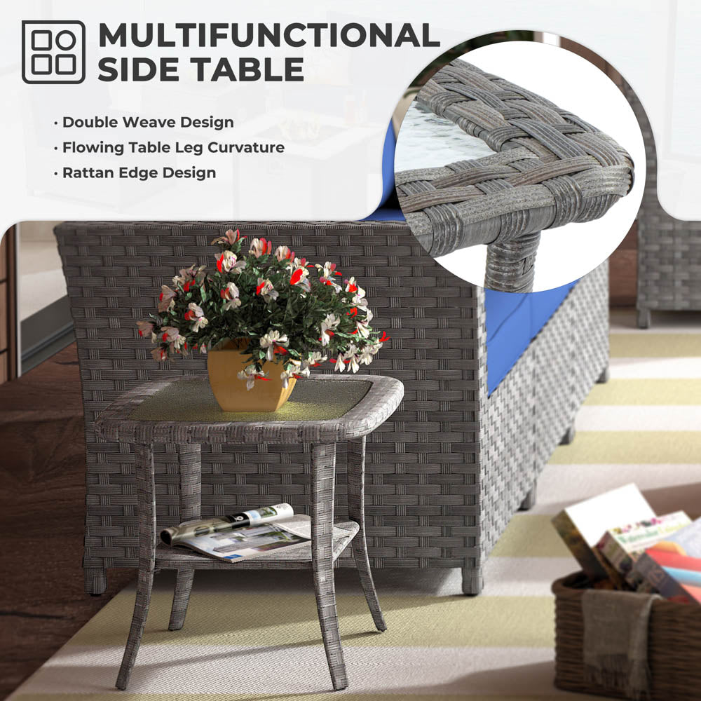 OVIOS New Rimaru Series Patio Furniture Set 15-Piece include Swivel Chairs and 42"Rectangle Fire Pit Table Partially Assembled