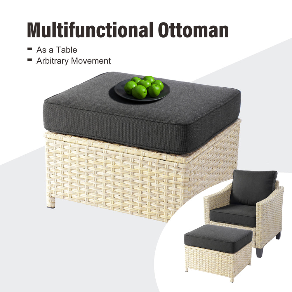 Ovios Athena Series Outdoor Patio Furniture Set 8-Piece with Cushions All Weather Wicker