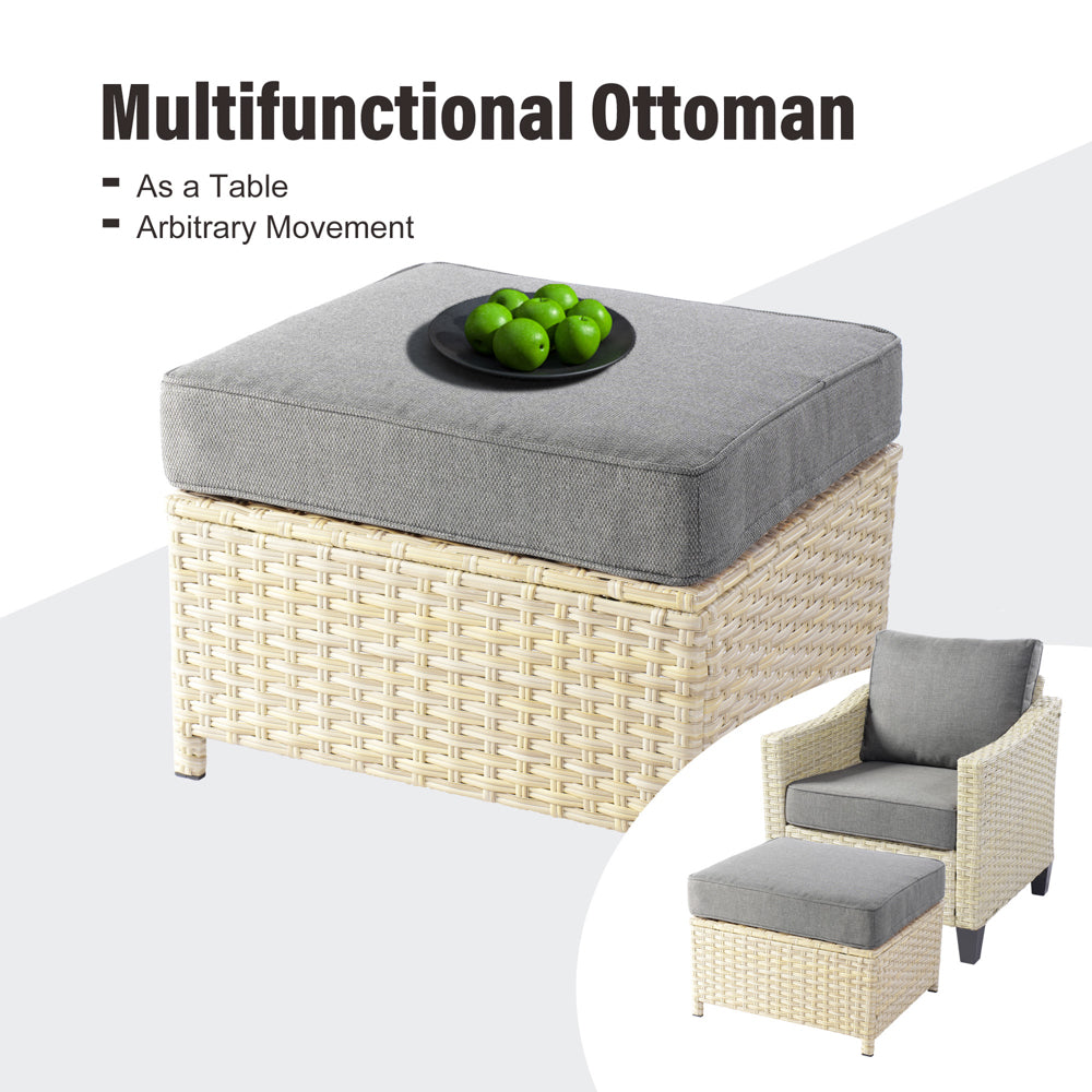 Ovios Athena Series Outdoor Patio Furniture Set 8-Piece with Cushions All Weather Wicker