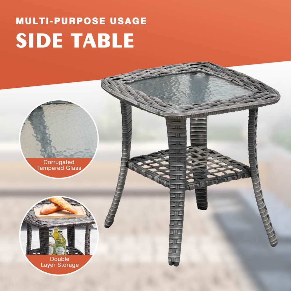 OVIOS Patio Kenard 6-Piece Conversation Set with 30'' Propane Fire Pit Table and Rocking Chairs