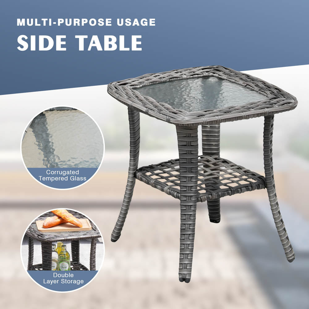 OVIOS Patio Kenard 6-Piece Conversation Set with 30'' Propane Fire Pit Table and Rocking Chairs