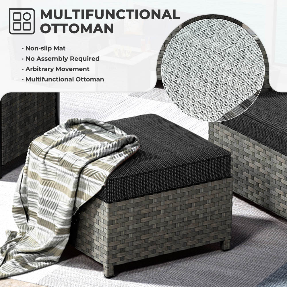 OVIOS New Rimaru Series Patio Furniture Set 7-Piece include Swivel Chairs Set Partially Assembled