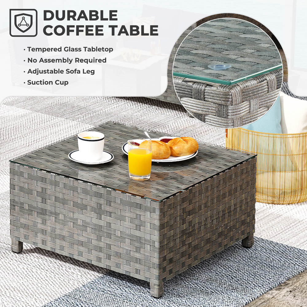 OVIOS New Rimaru Series Patio Furniture Set 10-Piece include 42"Rectangle Fire Pit Table Partially Assembled