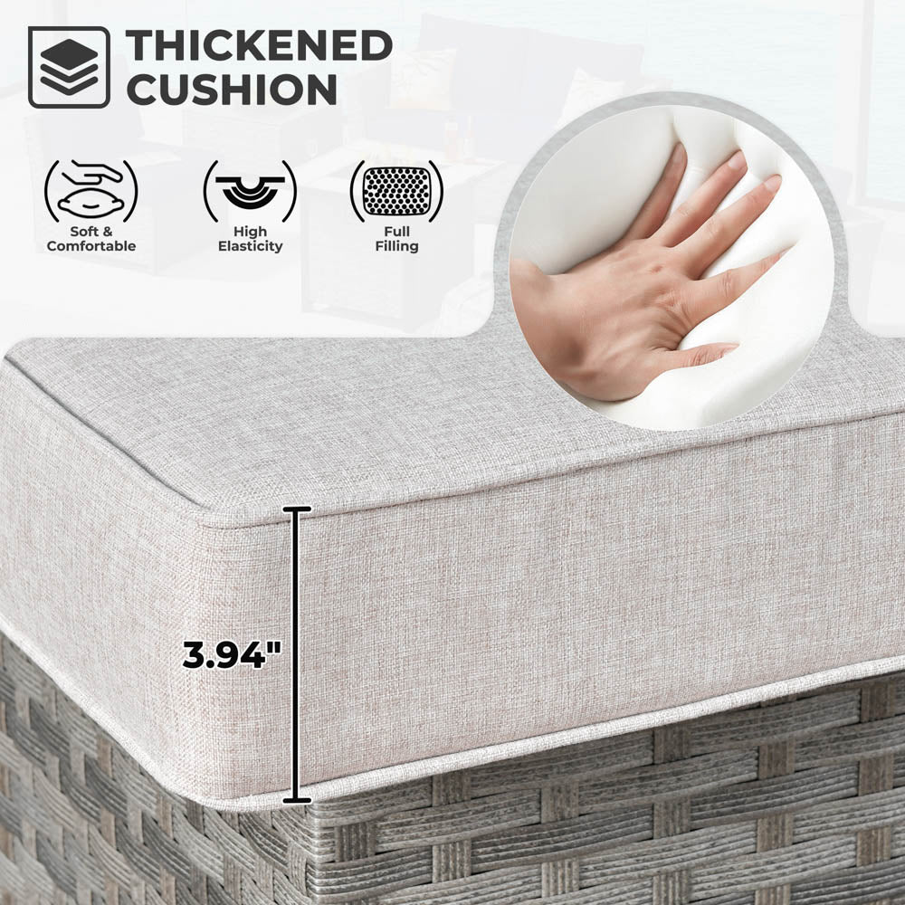 OVIOS New Rimaru Series Patio Furniture Set 15-Piece include Swivel Chairs and 42"Rectangle Fire Pit Table Partially Assembled