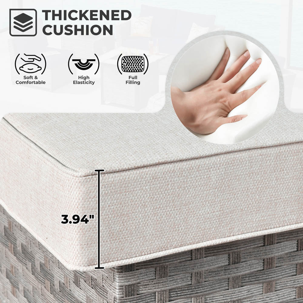 OVIOS New Rimaru Series Patio Furniture Set 10-Piece include 42"Rectangle Fire Pit Table Partially Assembled