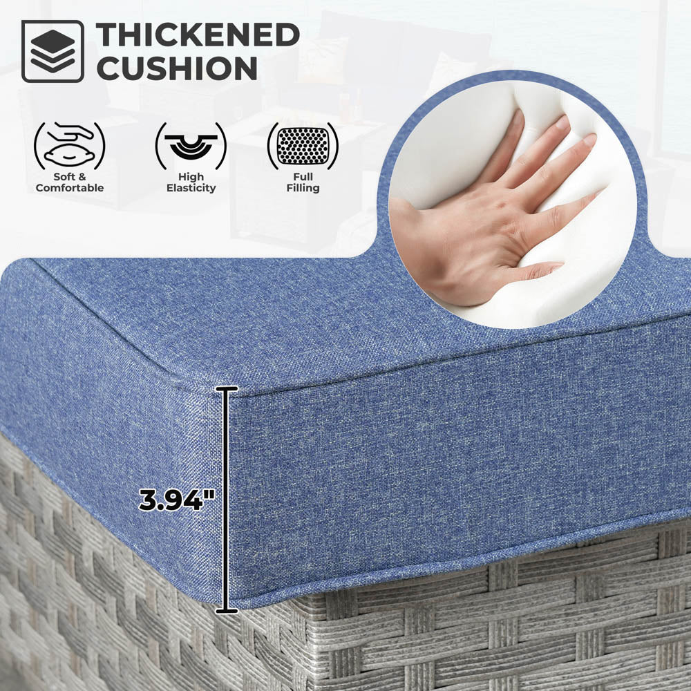 OVIOS New Rimaru Series Patio Furniture Set 13-Piece include 42"Rectangle Fire Pit Table Partially Assembled