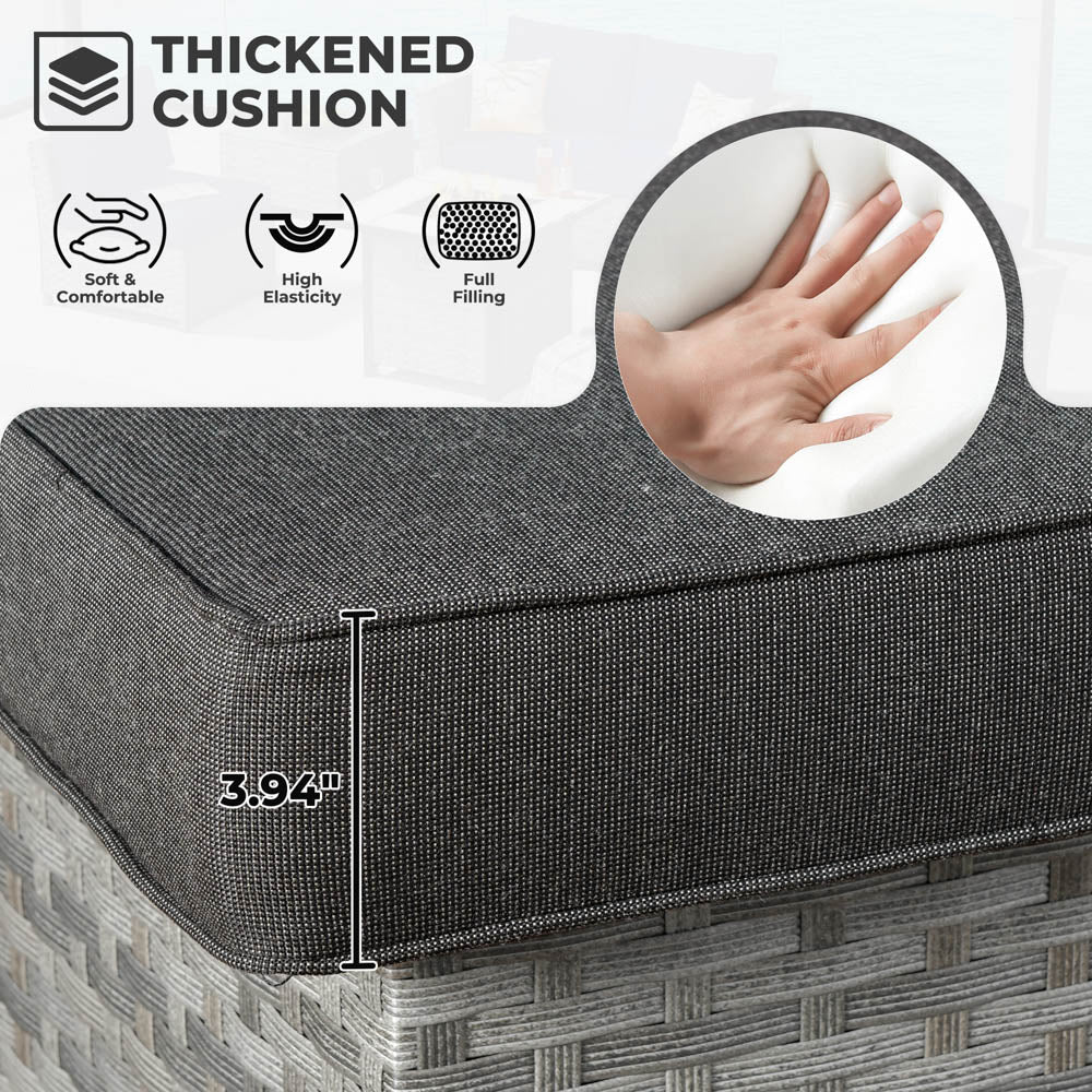 OVIOS New Rimaru Series Patio Furniture Set 13-Piece include 42"Rectangle Fire Pit Table Partially Assembled